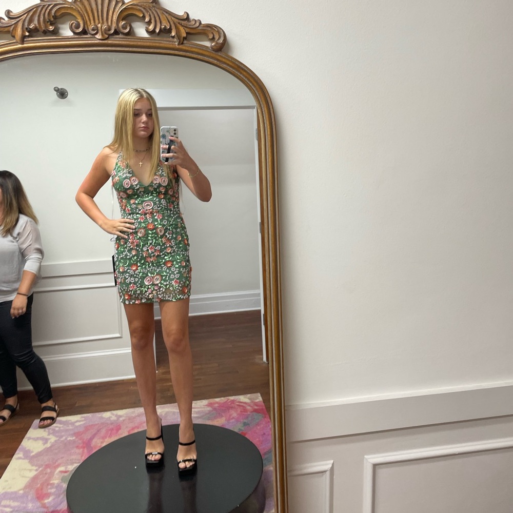 Green Beaded Primavera HOCO Dress Only Worn Once Originally $350